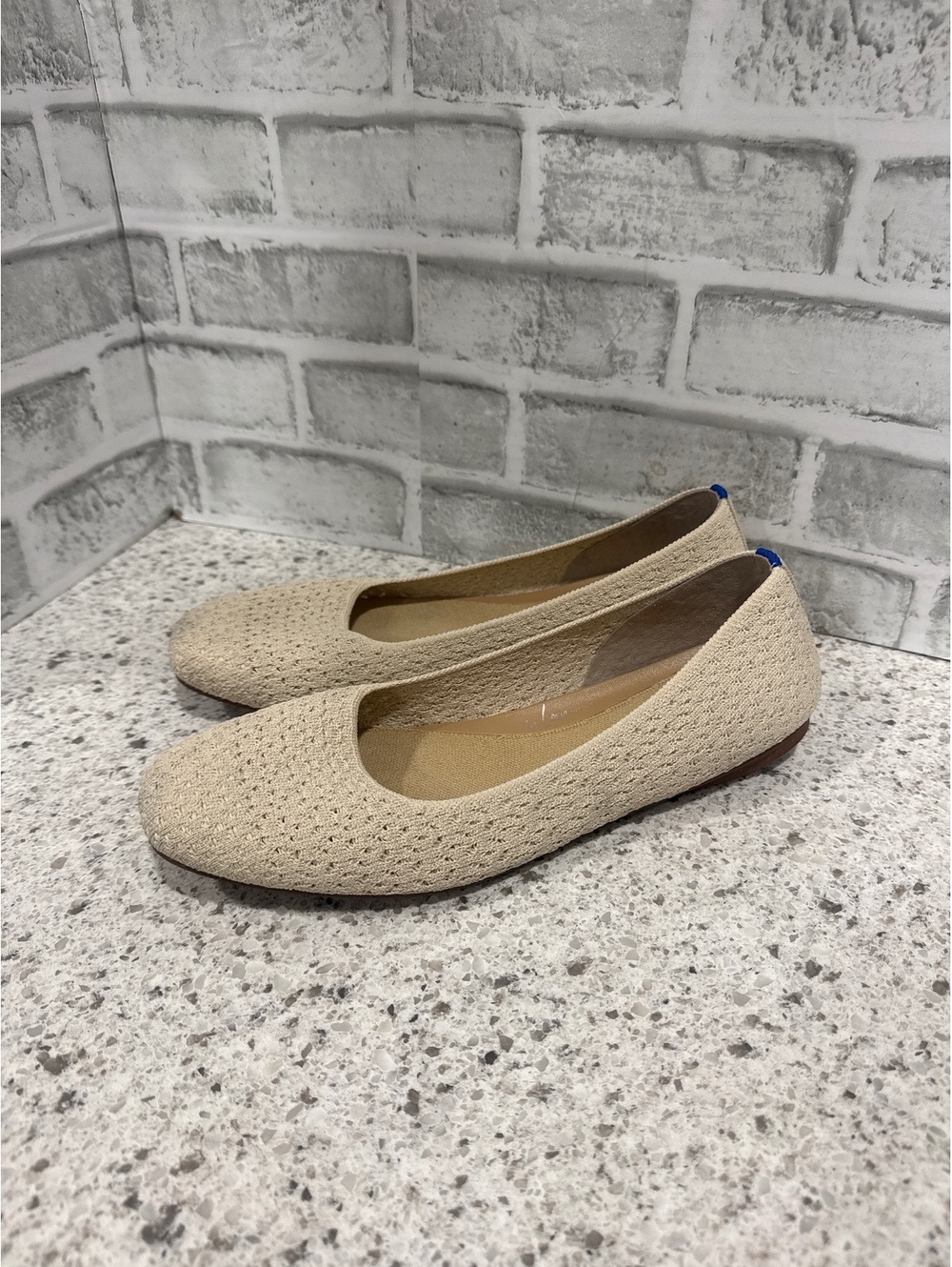 Rothy's Women's Beige Knit Ballet Flats, Size W12